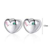 1 Pair Simple Style Heart Shape Plating Copper White Gold Plated Ear Studs main image 2