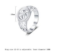 Simple Style Flower Copper Plating White Gold Plated Open Rings main image 2