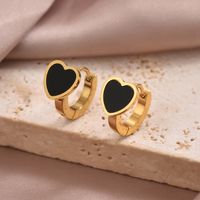 1 Pair Simple Style Commute Round Oval Heart Shape Irregular Plating Inlay 304 Stainless Steel Shell 14K Gold Plated Earrings main image 6