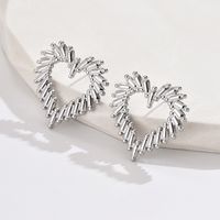1 Pair Simple Style Classic Style Star Leaves Heart Shape Pleated 201 Stainless Steel Earrings Ear Studs main image 9