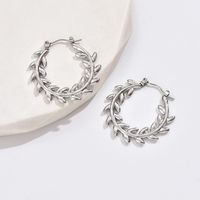 1 Pair Simple Style Classic Style Star Leaves Heart Shape Pleated 201 Stainless Steel Earrings Ear Studs main image 8