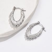1 Pair Simple Style Classic Style Star Leaves Heart Shape Pleated 201 Stainless Steel Earrings Ear Studs main image 10