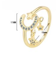 Lady Star Copper Plating Inlay Zircon White Gold Plated Rings main image 6
