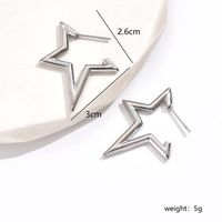 1 Pair Simple Style Classic Style Star Leaves Heart Shape Pleated 201 Stainless Steel Earrings Ear Studs sku image 1