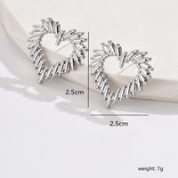 1 Pair Simple Style Classic Style Star Leaves Heart Shape Pleated 201 Stainless Steel Earrings Ear Studs sku image 2