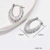 1 Pair Simple Style Classic Style Star Leaves Heart Shape Pleated 201 Stainless Steel Earrings Ear Studs sku image 3