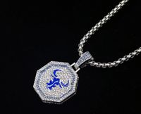Chinoiserie Hip Hop Animal Aleación Acero Titanio Embutido Diamantes De Imitación Hombres Collar Colgante sku image 1