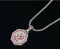 Chinoiserie Hip Hop Animal Aleación Acero Titanio Embutido Diamantes De Imitación Hombres Collar Colgante sku image 4