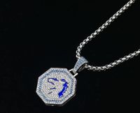 Chinoiserie Hip Hop Animal Aleación Acero Titanio Embutido Diamantes De Imitación Hombres Collar Colgante sku image 6