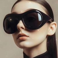 Y2k Solid Color Pc Round Frame Full Frame Women's Sunglasses main image 1