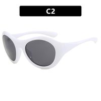 Y2k Solid Color Pc Round Frame Full Frame Women's Sunglasses sku image 2