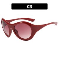 Y2k Solid Color Pc Round Frame Full Frame Women's Sunglasses sku image 3
