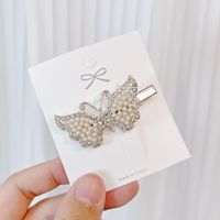 Ins Style Letter Flower Butterfly Imitation Pearl Alloy Plating Inlay Rhinestones Hair Clip sku image 91