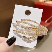 Ins Style Letter Flower Butterfly Imitation Pearl Alloy Plating Inlay Rhinestones Hair Clip sku image 92