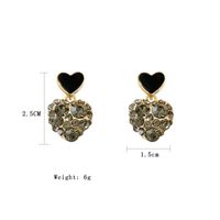 1 Pair Sweet Heart Shape Plating Inlay Alloy Rhinestones Gold Plated Drop Earrings main image 2