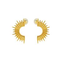 1 Pair Elegant Simple Style C Shape Sun Irregular Plating Titanium Steel 18k Gold Plated Ear Studs main image 6