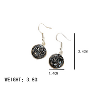 1 Pair Simple Style Round Plating Inlay Alloy Artificial Crystal Drop Earrings main image 2