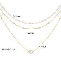 Simple Style Geometric Artificial Pearl Alloy Plating Women's Three Layer Necklace main image 2