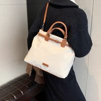 Women's Pu Oxford Cloth Solid Color Classic Style Sewing Thread Square Zipper Shoulder Bag sku image 2
