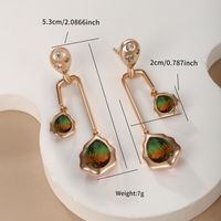 1 Pair Vintage Style Xuping Geometric Irregular Tassel Copper Alloy Artificial Gemstones 18k Gold Plated Drop Earrings main image 3
