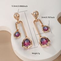 1 Pair Vintage Style Xuping Geometric Irregular Tassel Copper Alloy Artificial Gemstones 18k Gold Plated Drop Earrings main image 2