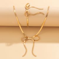 Modern Style Simple Style Bow Knot Copper Handmade Plating 18k Gold Plated Jewelry Set main image 5