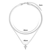 Sweet Cool Style Heart Shape Stainless Steel Double Layer Necklaces main image 2