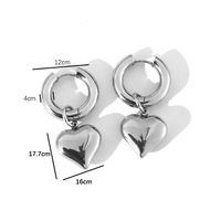 1 Pair Sweet Heart Shape Plating Titanium Steel 18K Gold Plated Drop Earrings main image 3