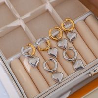 1 Pair Sweet Heart Shape Plating Titanium Steel 18K Gold Plated Drop Earrings main image 6