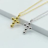 Stainless Steel 14K Gold Plated Basic Plating Cross Pendant Necklace main image 5
