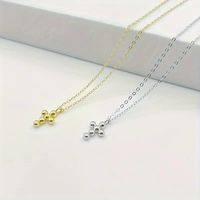 Stainless Steel 14K Gold Plated Basic Plating Cross Pendant Necklace main image 4