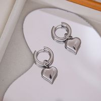 1 Pair Sweet Heart Shape Plating Titanium Steel 18K Gold Plated Drop Earrings sku image 4