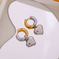 1 Pair Sweet Heart Shape Plating Titanium Steel 18K Gold Plated Drop Earrings sku image 6