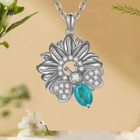 Pastoral Sunflower Bee Alloy Plating Inlay Rhinestones Gold Plated Silver Plated Women's Pendant Necklace main image 3