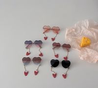 Cute Heart Shape Strawberry Ac Special-shaped Mirror Half Frame Kids Sunglasses main image 1