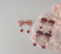 Cute Heart Shape Strawberry Ac Special-shaped Mirror Half Frame Kids Sunglasses main image 4
