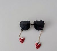 Cute Heart Shape Strawberry Ac Special-shaped Mirror Half Frame Kids Sunglasses sku image 5