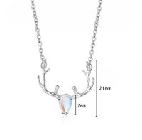 Simple Style Elk Copper Plating Inlay Moonstone White Gold Plated Necklace main image 6