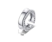 Simple Style C Shape Copper Plating Inlay Zircon White Gold Plated Open Rings main image 2