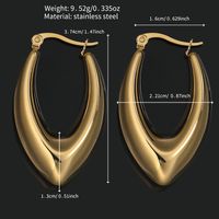 1 Pair Simple Style Solid Color Polishing Plating Stainless Steel 18K Gold Plated Hoop Earrings main image 1