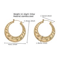 1 Pair Simple Style Solid Color Polishing Plating Stainless Steel 18K Gold Plated Hoop Earrings main image 2