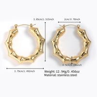 1 Pair Simple Style Solid Color Polishing Plating Stainless Steel 18K Gold Plated Hoop Earrings main image 4