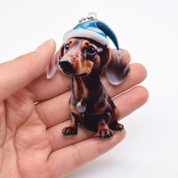 Casual Cute Dog Arylic Bag Pendant Keychain sku image 1