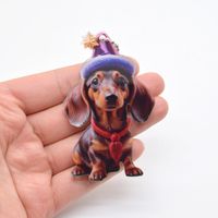 Casual Cute Dog Arylic Bag Pendant Keychain sku image 2