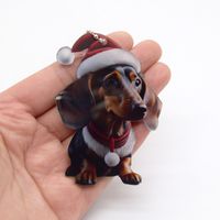 Casual Cute Dog Arylic Bag Pendant Keychain sku image 3