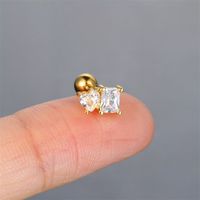 1 Piece Nose Rings & Studs Simple Style Classic Style Geometric Copper Inlay Zircon Nose Rings & Studs sku image 5