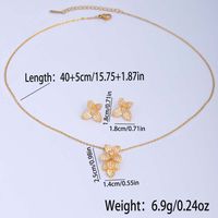 Ig Style Simple Style Leaf Eagle Flower Stainless Steel Copper Plating Inlay Zircon 18k Gold Plated Earrings Necklace main image 3