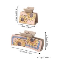 Women's Vintage Style Cactus Sunflower Pu Leather Plastic Hair Claws sku image 2