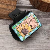 Women's Vintage Style Cactus Sunflower Pu Leather Plastic Hair Claws main image 5