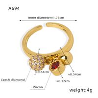 Casual Elegant Simple Style Geometric Copper Plating Inlay Artificial Diamond Zircon 18k Gold Plated Rings main image 2